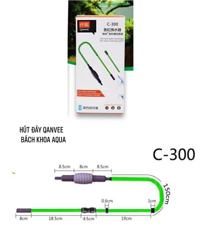 Hút đáy thay nước hồ cá cao cấp Qanvee C300-C600